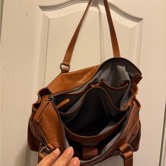 Spikes & Sparrow Cognac Leather Laptop Tote Bag. - Picture 12 of 16